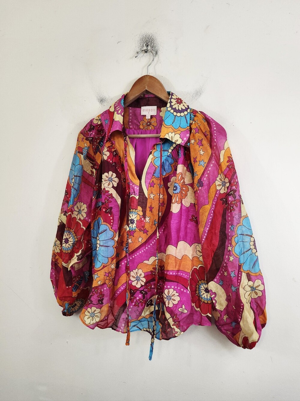 Ciebon Elisa Print Tie Neck Top - Picture 2 of 8